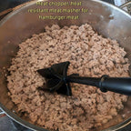 Meat Chopper, Hamburger Grinder, Premium Heat Resistant Masher for Ground Beef, Burger Grinder, Potato Masher, Nylon Potato Mix Tool, Safe, Non-Stick, Mix and Chop Kitchen Tool - Black