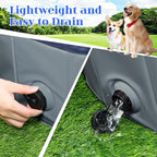 Foldable Dog Bath Swimming Pool 63'' Plastic Kiddie Pool Professional Tub Collapsible Grooming Bathtub for Pets Kids Baby and Toddler, 63 x 12 Inches Gray