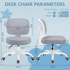 Primy Kids Desk Chair, Pink Study Chair for Boys Girls with Height Adjustable, Swivel Mesh Task Student Chairs for 4-12, Growing Teen Office Chair for Home/School/Office(Gray)