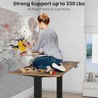Dual Motor Standing Desk Frame- Heavy Duty Electric Desk Legs, Adjustable Desk Base, Sit Stand Up Desk Frame with Memory Controller for 43''-70'' Desktop, Home & Office DIY Workstation