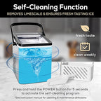 Igloo Handled Portable Ice Maker with Scoop- Ice Maker with LED Control Panel & 1 Quart Water Tank-Ice Cube Maker Produces 26 Lbs of Ice in 24 Hours with 9 Large or Small Cubes In 7 Minutes- Stainless