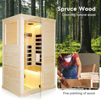 Sauna Infrared Far Infrared Sauna for Home 1 Person Sauna with Spruce Wood Dry Sauna for Home Sauna Room Low EMF Indoor Sauna for One Person in Home Sauna 900W with Speakers