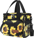 Lunch Bags for Women/Men, Insulated Lunch Bag for Work Office - Lunch Cooler Bag Leakproof Lunch Box with Adjustable Shoulder Strap - Sunflower