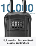 Puroma Key Lock Box Outdoor 4 Digit Code Combination Lockbox House, 2 Black | For Contractors Guest Realtor Storage Keys, Portable, Home Wall Mount, Resettable, Combination, Weatherproof, High-capacity