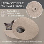 Accessory ADD-ON Set of 4 Facades Covers Compatible with Cat Wall Shelves by Pryde Pets - 100% Sustainable PET Felt - Climbers Sold Seperately - Cats Shelf Privacy and Safety Bumpers (Oatmeal)