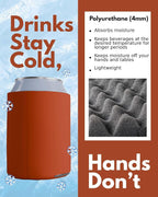 PartyPrints 25 Pack Texas Orange Blank Can Cooler Sleeves, Customizable Bulk Insulated Foam for Beer, Collapsible Plain Drink Holder, Cold Soda Insulator, 12oz Regular, 16oz Tall Cans