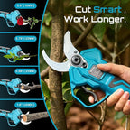 SEESII Pole Electric Pruning Shears: 1.8" Cutting Diameter 2-in-1 Cordless Power Pruner - Brushless Motor, Dual 4.0Ah Batteries, Extra SK5 Blade, 4 Modes Adjustable Branch Cutter for Garden Trimming