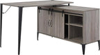 NicBex Laik-DW-00069-DX Desks, 48" W x 48" D x 31" H, Gray Oak+Black