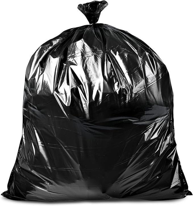 Veska 95-96 Gallon Trash Bags Heavy Duty (Huge 50 Bags W/Ties) 95-96 Gallon Trash Bags Large Black Heavy Duty Can Liners, Large 90-100 Gallon Garbage Can Liners