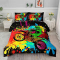 Axolotl Motocross Bedding Set Queen,Dirt Bike Comforter Set,Extreme Sports Bedding,Motorcycle Racer Comforter Set Motocross Comforter Motor Vehicles Biker For Boys Kids Teens Men,1 Quilt 2 Pillowcases