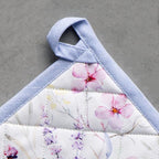 Maison d' Hermine Pot Holders 100% Cotton Potholders (8" x 8", Pack of 1) | Heat Resistant Hot Pads with Loop BBQ Cooking Baking Farmhouse Kitchen Handling Hot Pans Spring Summer - Summer Floral