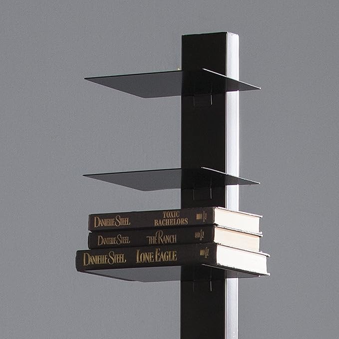 SEI Furniture 12 shelf Metal Spine Book Tower, Black
