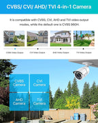 ZOSI 2MP 1080p Security Camera,4-in-1 TVI/CVI/AHD/CVBS Surveillance Bullet Camera Indoor Outdoor,Night Vision,Work for 960H,720P,1080P analog CCTV DVR