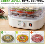 Nutrichef Food Dehydrator Machine | Dehydrates Beef Jerky, Meat, Food, Fruit, Vegetables & Dog Treats | Great For At Home Use | High-Heat Circulation for Even Dehydration | 5 Easy to Clean Trays
