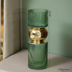 14-Inch Decorative Green Tall Glass Vase - Modern Minimalist Decor for Parties, and Special Events - Perfect Centerpiece for Coffee Tables, Living Rooms, Dining Tables, Offices, and Farmhouse Decor