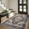 AMOAMI-3X5 Area Rug-Soft Washable Vintage Throw Accent Rugs for Living Room, Entryway, Bedroom, Kitchen, Bathroom, Laundry Room, Kitchen, Bathroom, Bedside, No Slip Brick/Brown