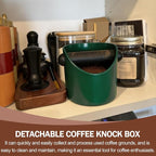 4.3 Inch Small Coffee Knock Box, Mini Espresso Knock Box | Knock Box Espresso, With Removable Knock Bar And Non-Slip Base (Green)