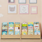 Front-Facing Montessori Bookshelf,5 Tier Book Display Shelf for Toddler,Kids Storage Magazine Rack,Solid Wood Bookcase Organizer,Perfect for Playroom,Bedroom,Study Living Room,Nursery,Classroom