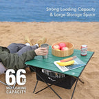 VILLEY Portable Camping Side Table, Ultralight Aluminum Folding Beach Table | Lightweight & Portable, Under-Table Storage Hammock, Carry Bag for Camping, Beach, Picnic, Boat & Travel