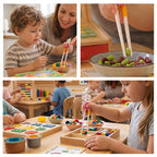Kids Chopsticks, 2 Pairs Training Chopsticks for Toddlers Beginners Children Learning Practice, Hand Eye Coordination Development, Non-Slip Grip, Fun Everyday Dining Tool for Kids