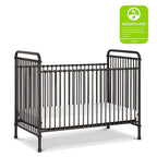 Namesake Abigail 3-in-1 Convertible Metal Crib in Vintage Iron, Greenguard Gold Certified