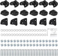 ZENFUN 18 Pc Rock Climbing Holds, Indoor & Outdoor Rocks Wall Climbing Kit, Black Rock Climb Holds Playground Play Set, Multi-Shape Climbing Rock Wall Grips with Mounting Hardware