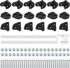 ZENFUN 18 Pc Rock Climbing Holds, Indoor & Outdoor Rocks Wall Climbing Kit, Black Rock Climb Holds Playground Play Set, Multi-Shape Climbing Rock Wall Grips with Mounting Hardware