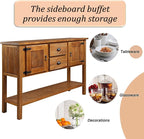 Solid Wood Farmhouse Console Table,Sofa Table with Storage Drawers and Shelves,Entryway Table for Entry Hallway Foyer,Fully Assembled (48" Brown)