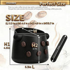 5-Inch Espresso Knock Box, Holds 15+ Coffee Pucks with Barista Towels, Removable Knock Bar & Anti-Slip Base, Espresso Machine Accessories for Home/Office (Classic Black)