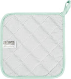 100% Cotton Kitchen Everyday Basic Terry Pot Holder Heat Resistant Coaster Potholder for Cooking and Baking Set of 5 Mint Green