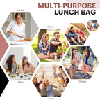 Lunch Bag for Women & Men Adult Insulated Lunch Box, Small Leakproof Cooler Food Lunch Containers Reusable High Capacity Lunch Tote Bags for Work, Travel, Outdoor (Black Panther)