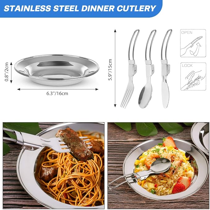 Odoland 15pcs Camping Cookware Mess Kit, 1.9L Pot, for Camping, Backpacking | Anodized aluminum, for hiking, outdoor cooking and picnic, 1.9L pot 0.8L kettle 0.86L pan mess kit, little compact pot set