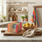 Urban Villa Kitchen Towels Cotton Dish Towels 20”x30” (Set of 6) Red Multi