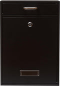 Wall Mounted Locking Vertical Dropbox Mailbox - Safe and Secure (Large) | Made with Galvanized Steel (Black)