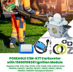 C1M-K77 Carburetor with 15660108361 Ignition Module Replaces C1M-K76, C1M-K49A, C1M-K49, C1U-K16A for Echo PB403H, PB403T, PB413H, PB413T, PB610, PB620, PB620, PB620H, PB620ST Backpack Blower