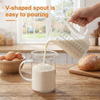 Graduated Glass Measuring Cup With Handle 1000ML (32Oz, 4Cups) | High Borosilicate Liquid Measuring Cup for Baking Cooking Kitchen V-Shaped Spout Glass Measuring Beaker Easy To Read