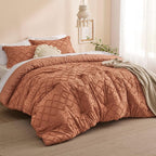 Bedsure California King Comforter Set - Pumpkin Comforter, Boho Tufted Shabby Chic Bedding Comforter Set, 3 Pieces Farmhouse Bed Set for All Seasons, Fluffy Soft Bedding Set with 2 Pillow Shams