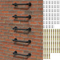 Wall Mounted Ladder, 1 Rung Heavy Duty Steel Step Ladder - 5 Pack for Basement Window Well & Egress | 700LB Capacity, Black Powder Coated, Includes Wood & Concrete Wall Anchors