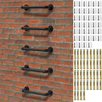 Wall Mounted Ladder, 1 Rung Heavy Duty Steel Step Ladder - 5 Pack for Basement Window Well & Egress | 700LB Capacity, Black Powder Coated, Includes Wood & Concrete Wall Anchors