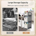 File Cabinet, Easy Assembled Mobile Filing Cabinets with Wheels, 3 Drawer Rolling Cart for Home Office Legal/Letter/A4 Size File