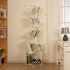Bookshelf 2024 NEW, 5-Tier Bookshelves, 67" Tall White Bookshelf, Book Shelf, Bookcase, Modern Bookshelf, Storage Shelf for CDs/Books/Collections, Display Shelf for Livingroom, Bedroom, Office