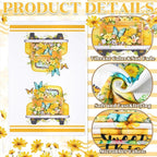 Boyiee Set of 6 Yellow Flower Kitchen Towels Decorative Floral Tea Towels Absorbent Home Dish Towels 24 x 16 Inch Truck Reusable Hand Towel Housewarming Gift for Farmhouse Kitchen Bathroom Decoration