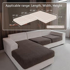 Couch Cushion Covers for Sectional Sofa, Stretch Soft Sofa Slipcovers Washable Wear-Resistant Universal Furniture Protector for Living Room(2 Seaters Covers+1 Chaise Cover, Brown)