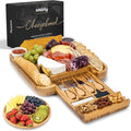 SMIRLY Charcuterie Board Set with Serving Accessories, Bamboo | Housewarming, Wedding, Bridal Shower and Birthday Gift for Women, Ideal for Movie Nights, Entertaining and Family Gatherings