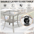 10-Seat Modern Patio Furniture Set with Swivel Rocking Chairs, Thick 4″ Cushions, Dual-Strand Wicker Rattan, Rust-Resistant Steel Frame – Outdoor Conversation & Modular Sectional,Gray