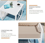 Shintenchi 3 Piece White Metal Outdoor Furniture Sectional Set, Modern Outdoor Metal Chair Conversation Furniture Set with Coffee Table for Patio,Backyard,Balcony (Khaki)