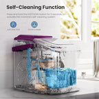 Countertop Portable Ice Maker Machine with Handle, 8 Bullet-Shaped Ice Cubes Ready in 6 Mins, 26Lbs/24H, Self-Cleaning Function with Ice Scoop and Basket for Home/Kitchen/Party (Purple)