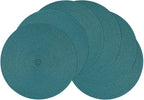 SHACOS Round Placemats Set of 6 Washable 15 inch Round Table Mats Cotton Polyester Woven Braided Place Mats for Dining Table, Teal Green