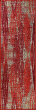Superior Modern Indoor Runner Rug, Washable, Non-Skid Foam Backing, Floor Decor for Living Room, Bedroom, Entry, Mudroom, Washable Rugs, Abstract Brushstroke, Brayton Collection, 2' 7" x 8', Orange
