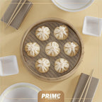 Bamboo Steamer Basket - Cook Delicious Meals with Authentic Flavor at Home | 12 Inch, 2 Tiers + 50 Liners, Chopsticks and Sauce Dish - Steam Family Portions of Dumplings, Bao and Vegetables at Once
